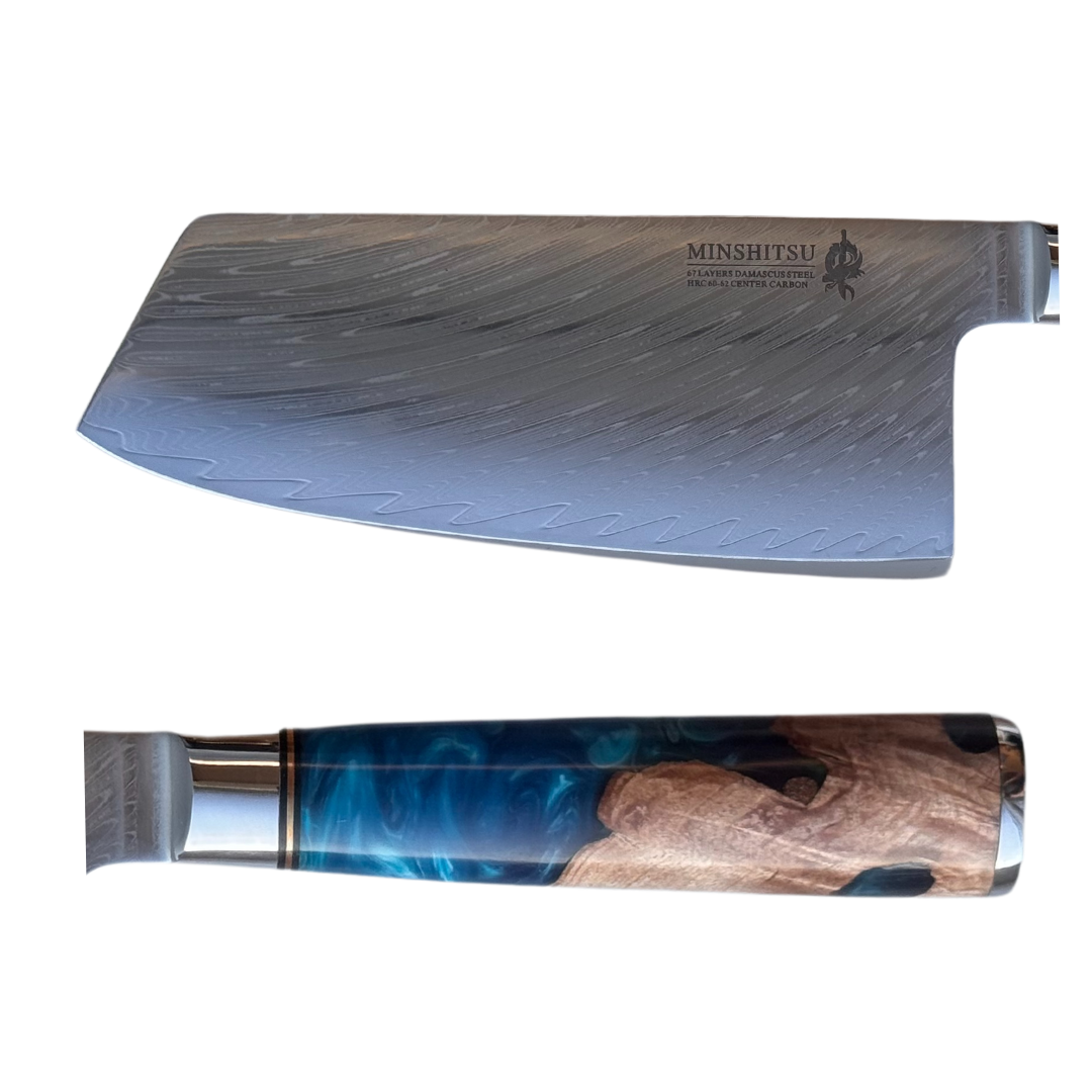 MinShitsu Premium Blue Ocean Cleaver Kniv