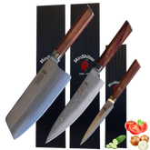 MinShitsu Premium Brown Wave 3-Kniv Sett
