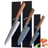 MinShitsu Premium Green Forrest 3 kniver sett Kokke Kniv, Santoku og forbruks kniv