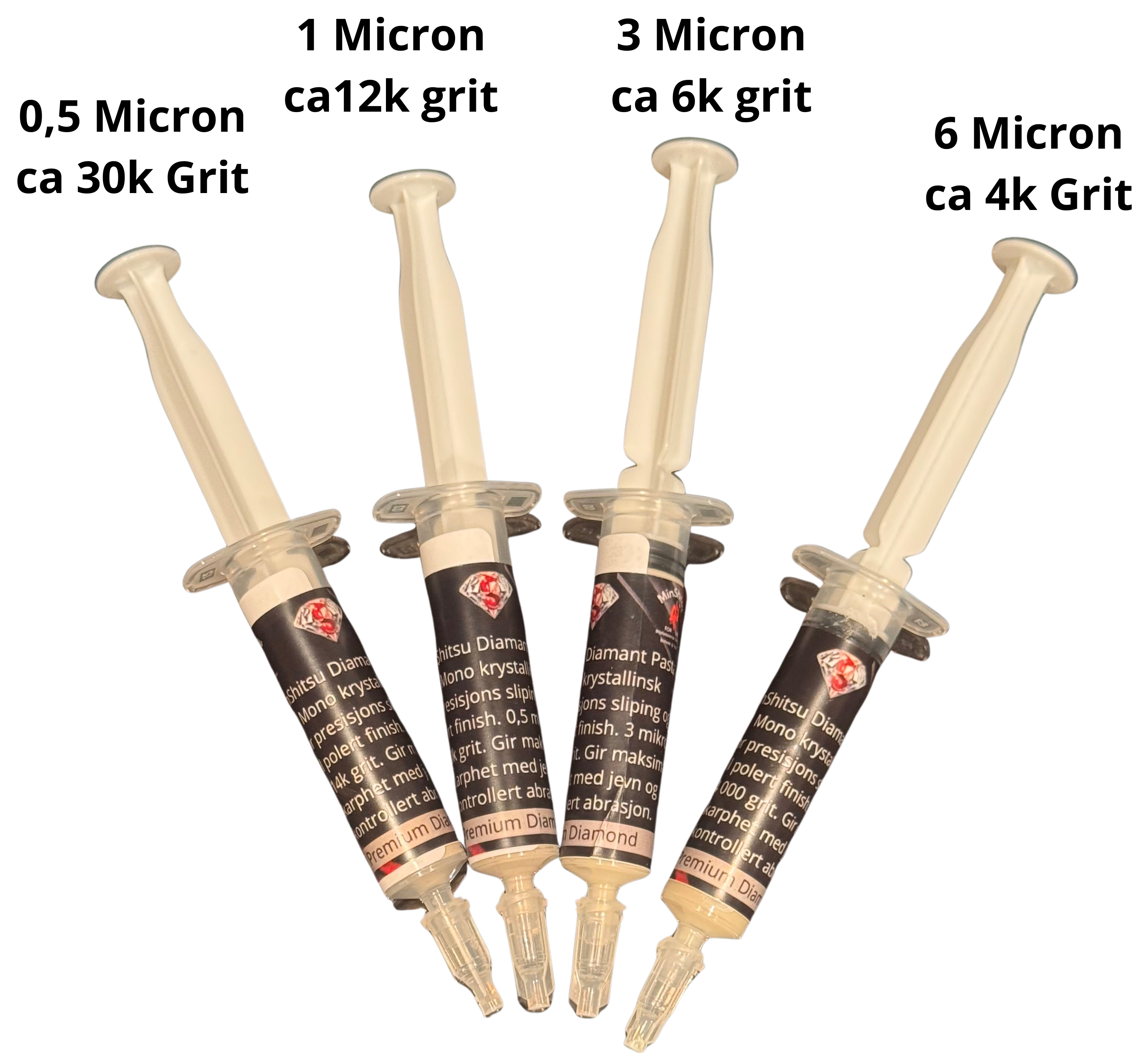 MinShitsu Diamant Slipepasta 0,5 1,3,6 mikron for kniver alt som kan poleres