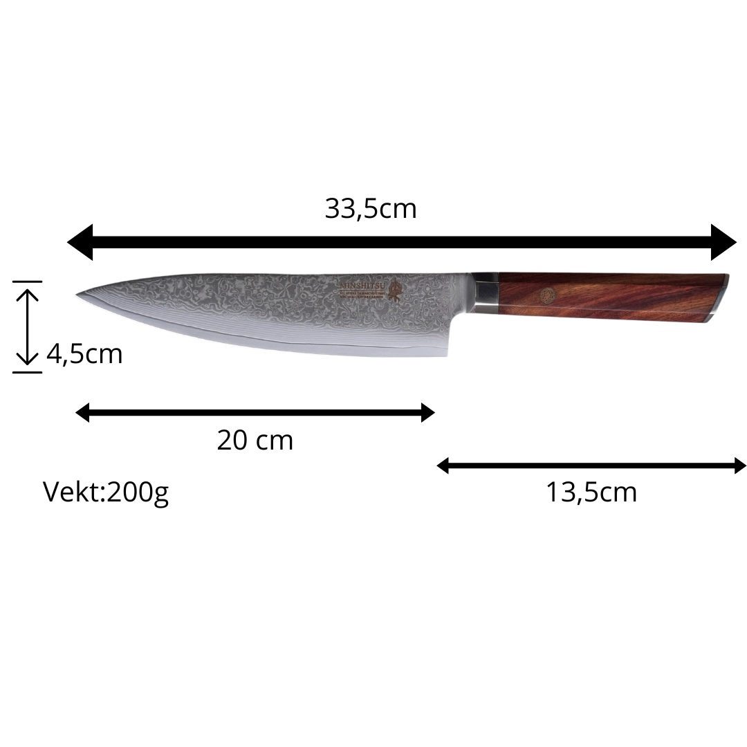 MinShitsu Premium Brown Wave 3-Kniv Sett
