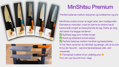 MinShitsu Premium Green Forrest 3 kniver sett Kokke Kniv, Santoku og forbruks kniv