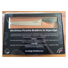 Minshitsu Piranha Brødkniv med valgfritt spesialdesignet skjærebrett