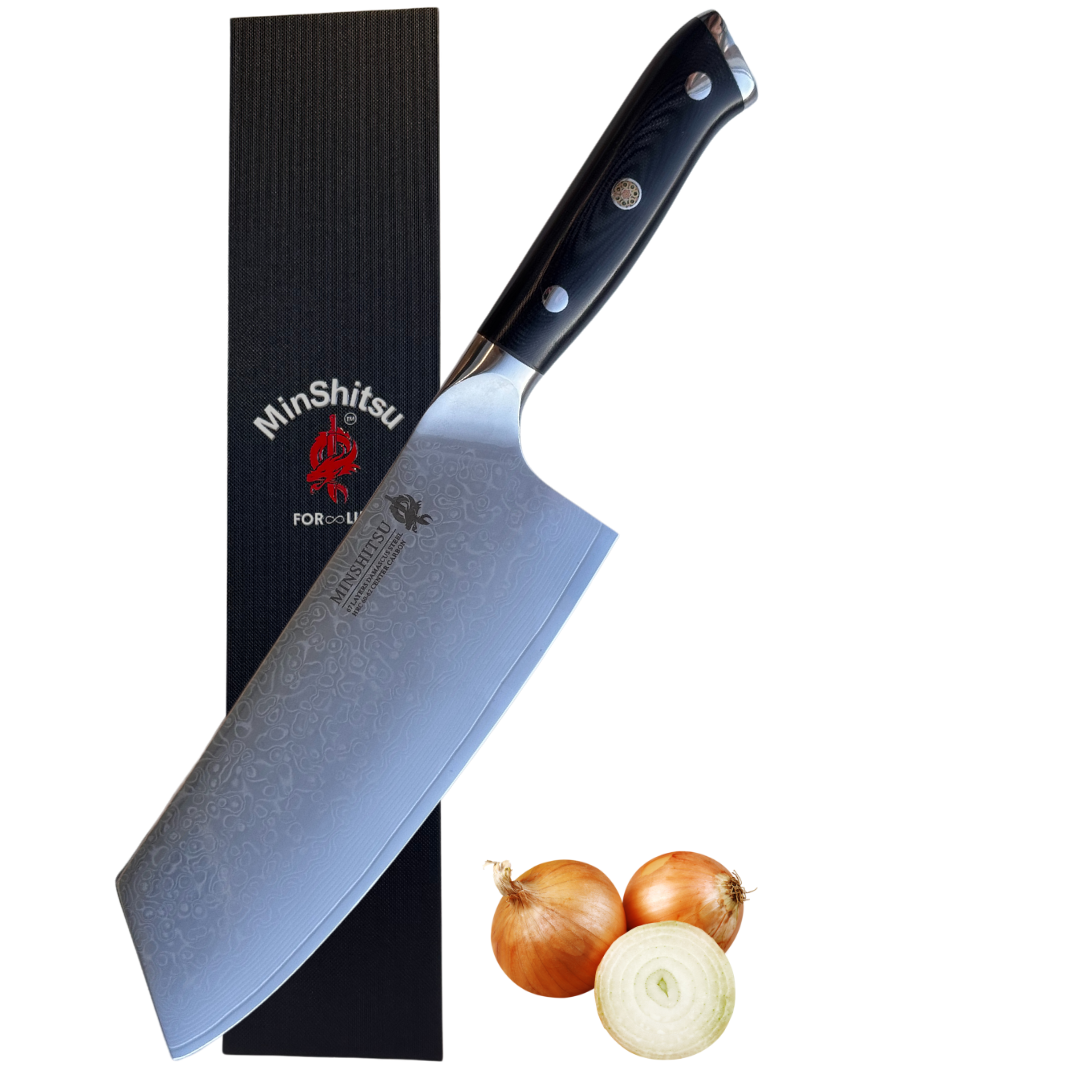 MinShitsu Premium Black Sand Cleaver Kniv