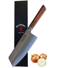 MinShitsu Premium Brown Wave Cleaver Kniv