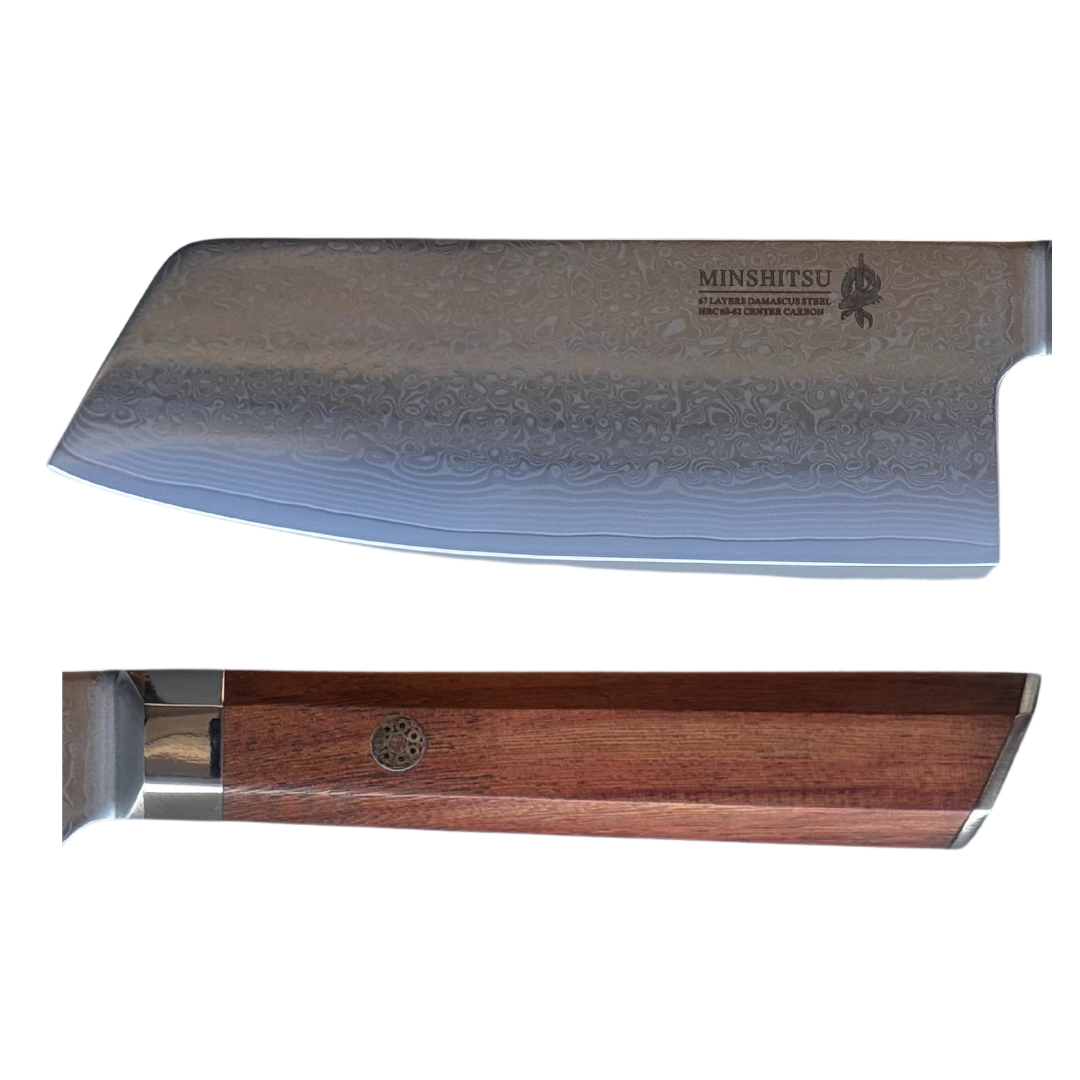 MinShitsu Premium Brown Wave Cleaver Kniv