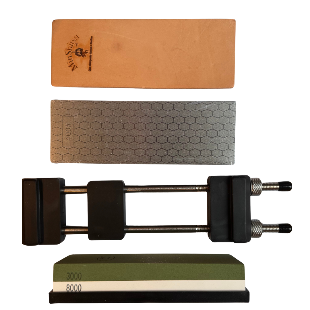 MinShitsu Profesjonelt Diamant Slipe Sett (400/1000 & 3k/8k + Lær)