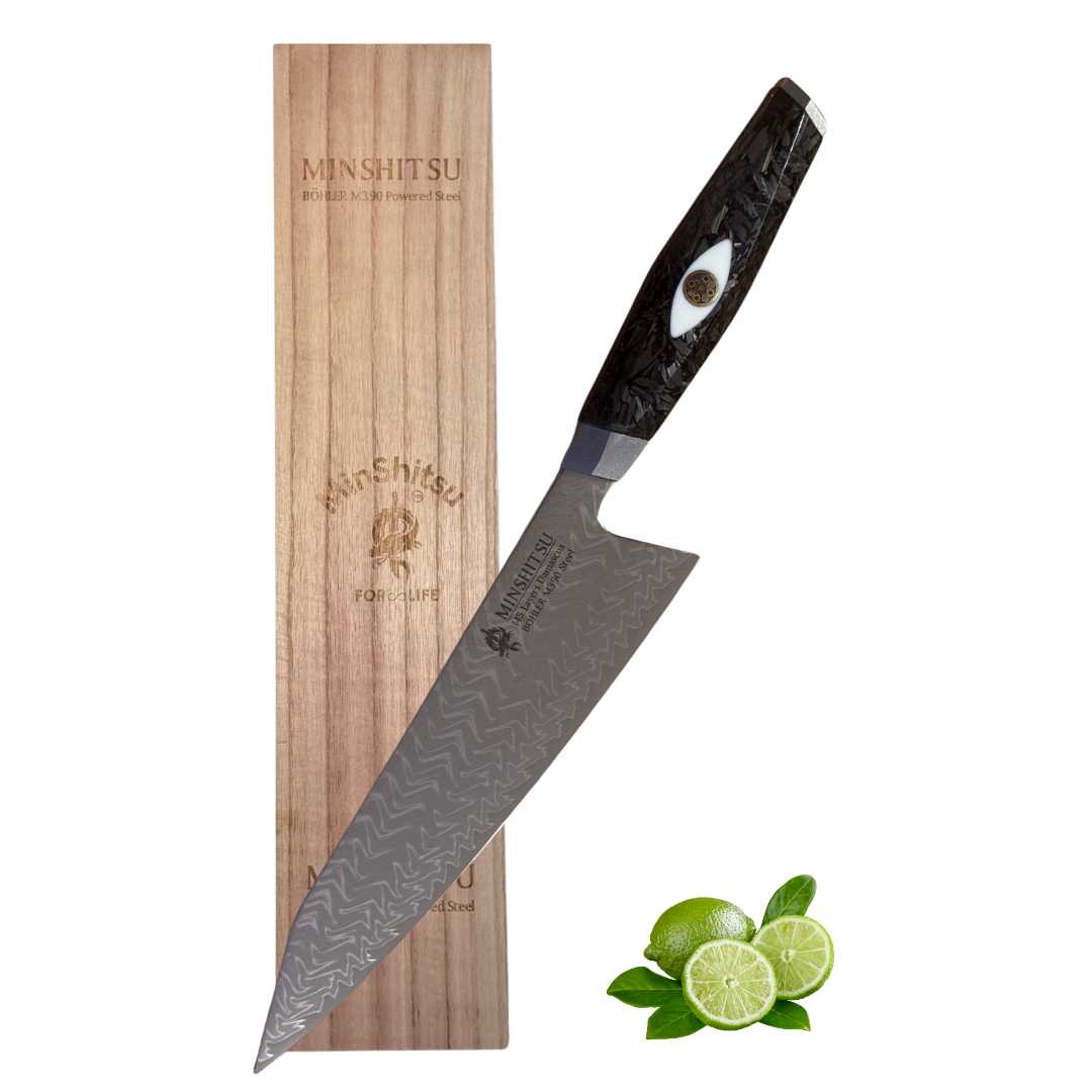 MinShitsu Dragon Eye Kokkekniv 145-Lag Damascus