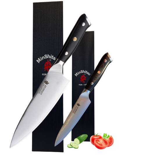MinShitsu Premium Black Sand 2 Knivsett