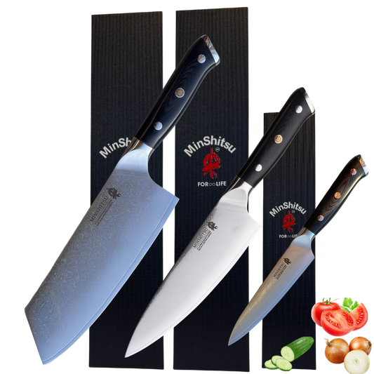MinShitsu Premium Black Sand Knivsett