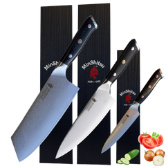 MinShitsu Premium Black Sand Knivsett 3 kniver