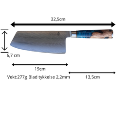 MinShitsu Premium Blue Ocean Cleaver Kniv