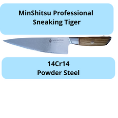 TILBUD MinShitsu Professional Sneaking Tiger SETT 3 kniver 73-Lags Damascus